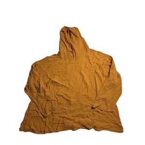 Bryn Walker Women's Large Cotton Gauze Shirt Lagenlook Oversized Relaxed Orange